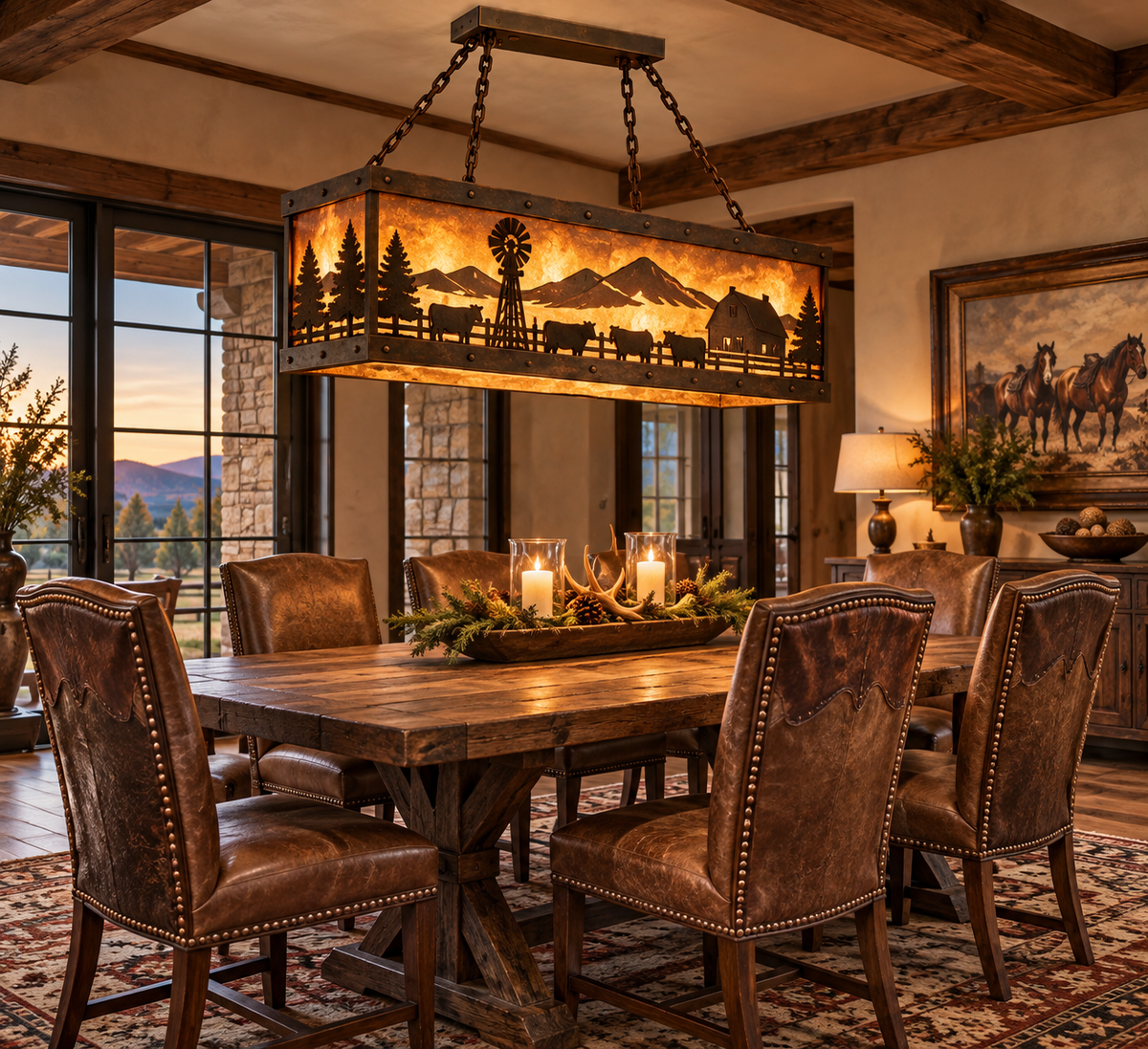 Homestead Rectangular Western Chandelier