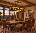 Racing Horses Rectangular Western Chandelier